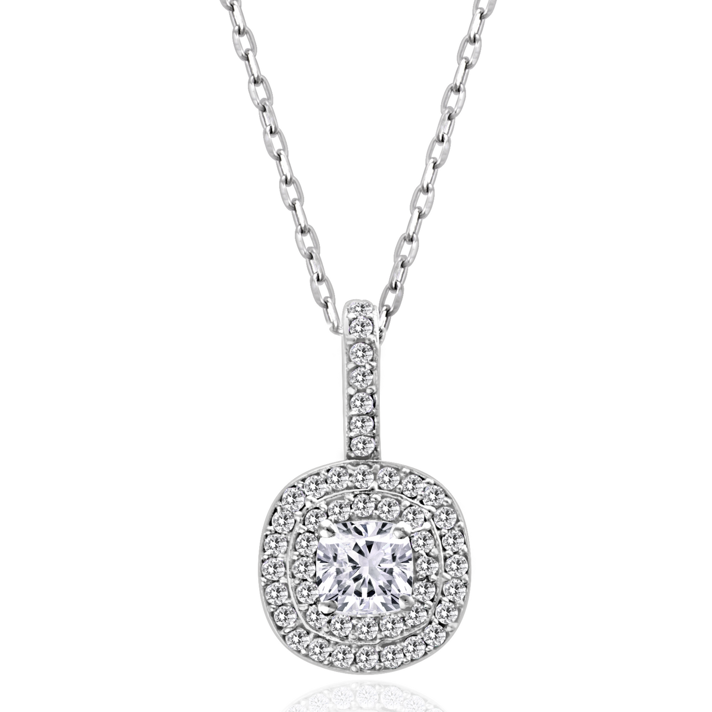 Silver Chain for Girls with Cubic Zircon Diamonds A Silver Pendant for Women